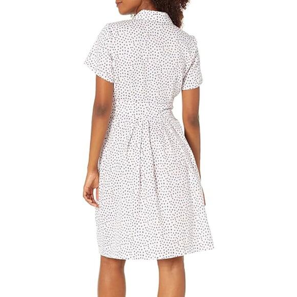 Foxcroft Vienna Short Sleeve Button Up Demure Dots 100% Cotton Shirt Dress - Picture 2 of 13